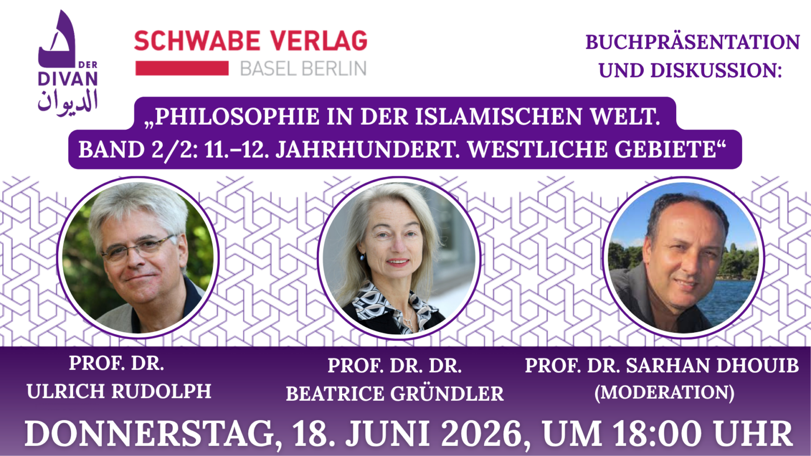 Buchpräsentation und Diskussion mit Ulrich Rudolph, Ulrich Rudolph und Ulrich Rudolph