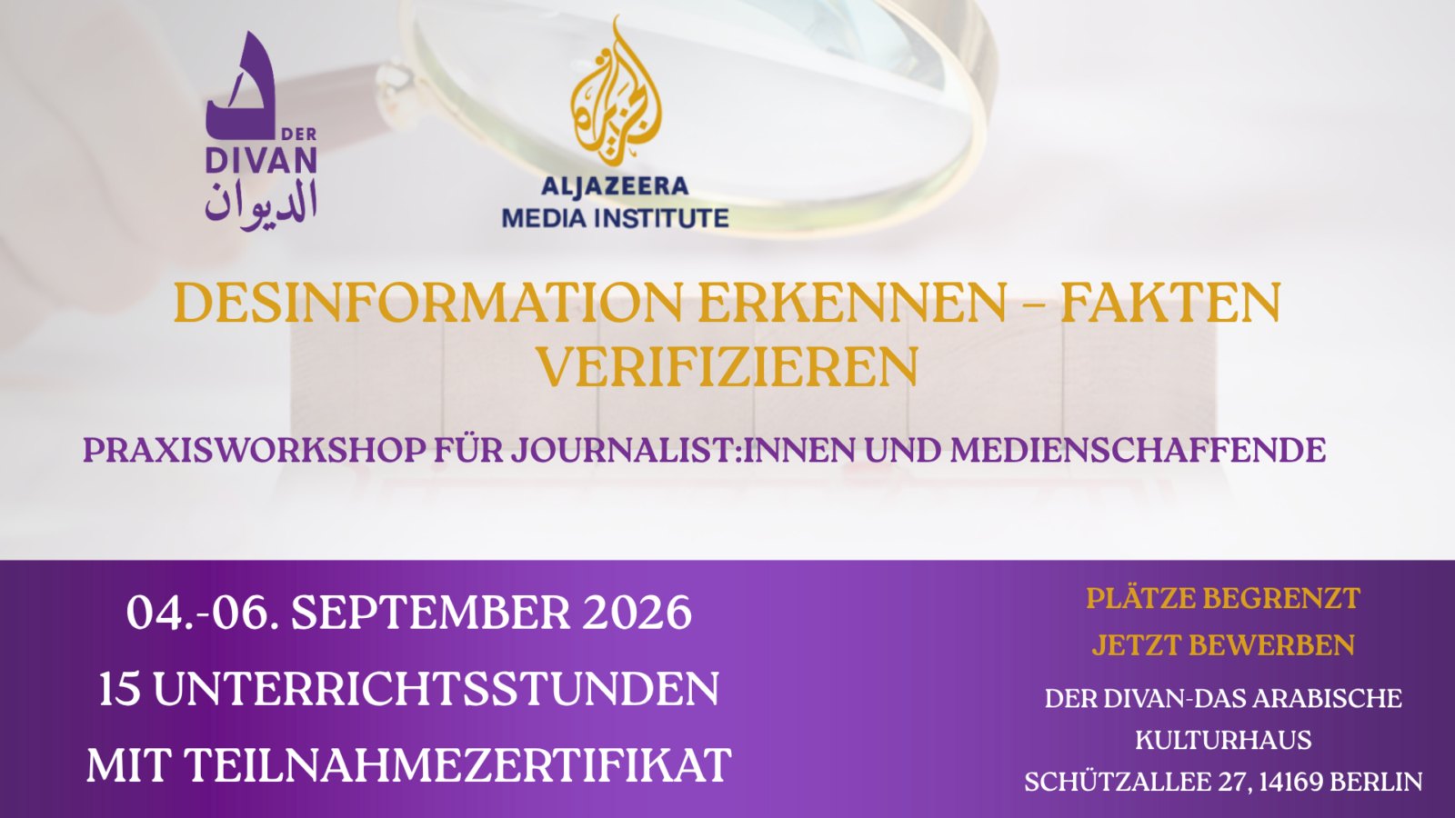 Workshop-Einladung:  Desinformation erkennen und verifizieren